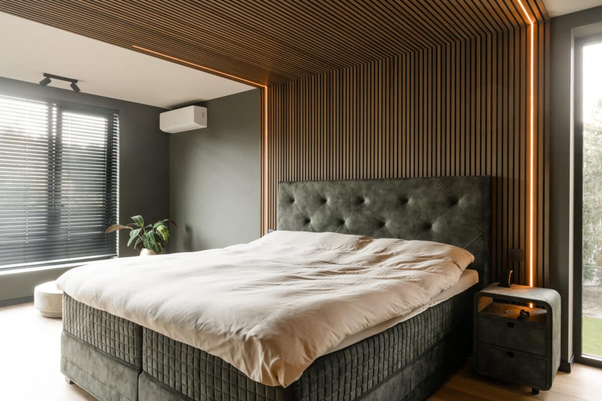 Akoestische wandpanelen op ware grootte in de showroom