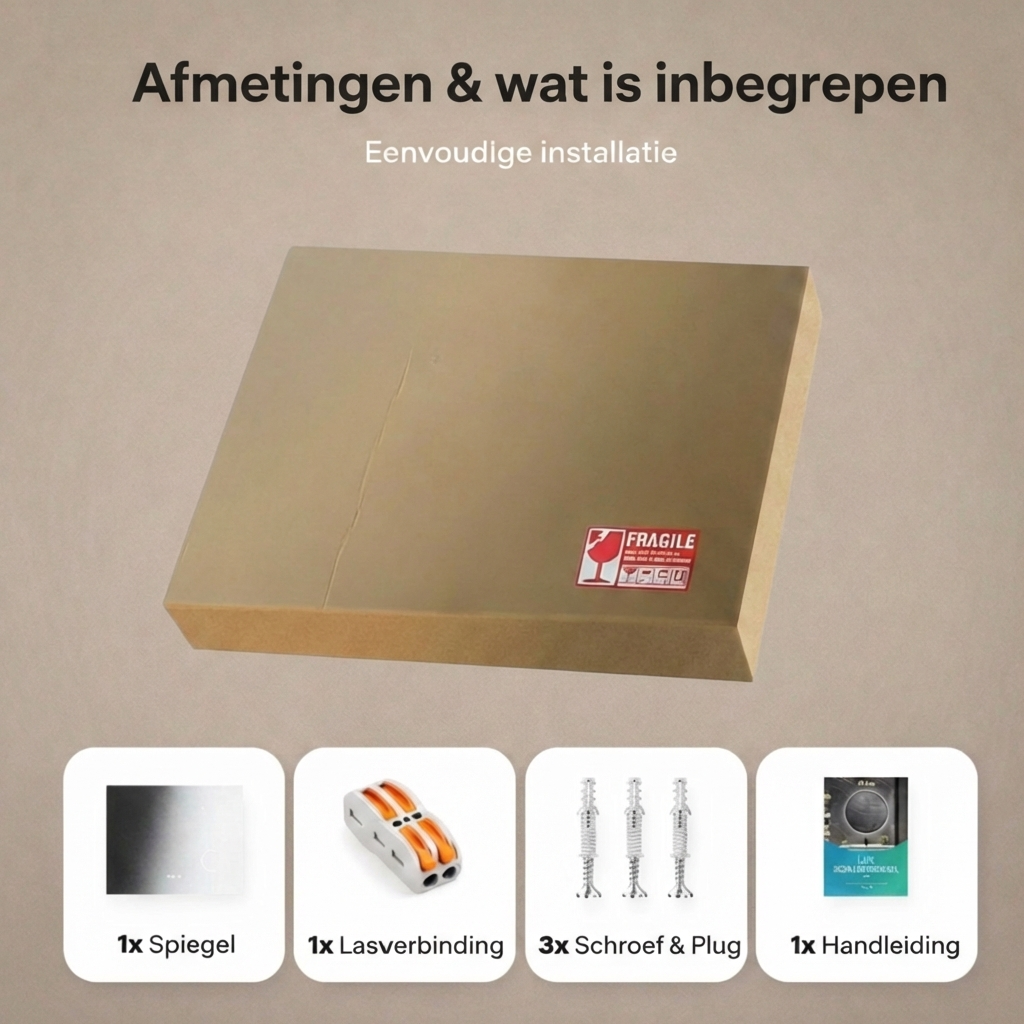 Badkamerspiegel Rond, wat je ontvangt