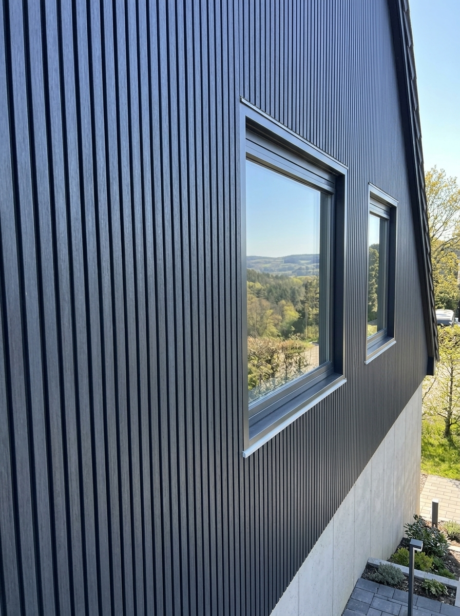 Composiet gevel in teak kleur