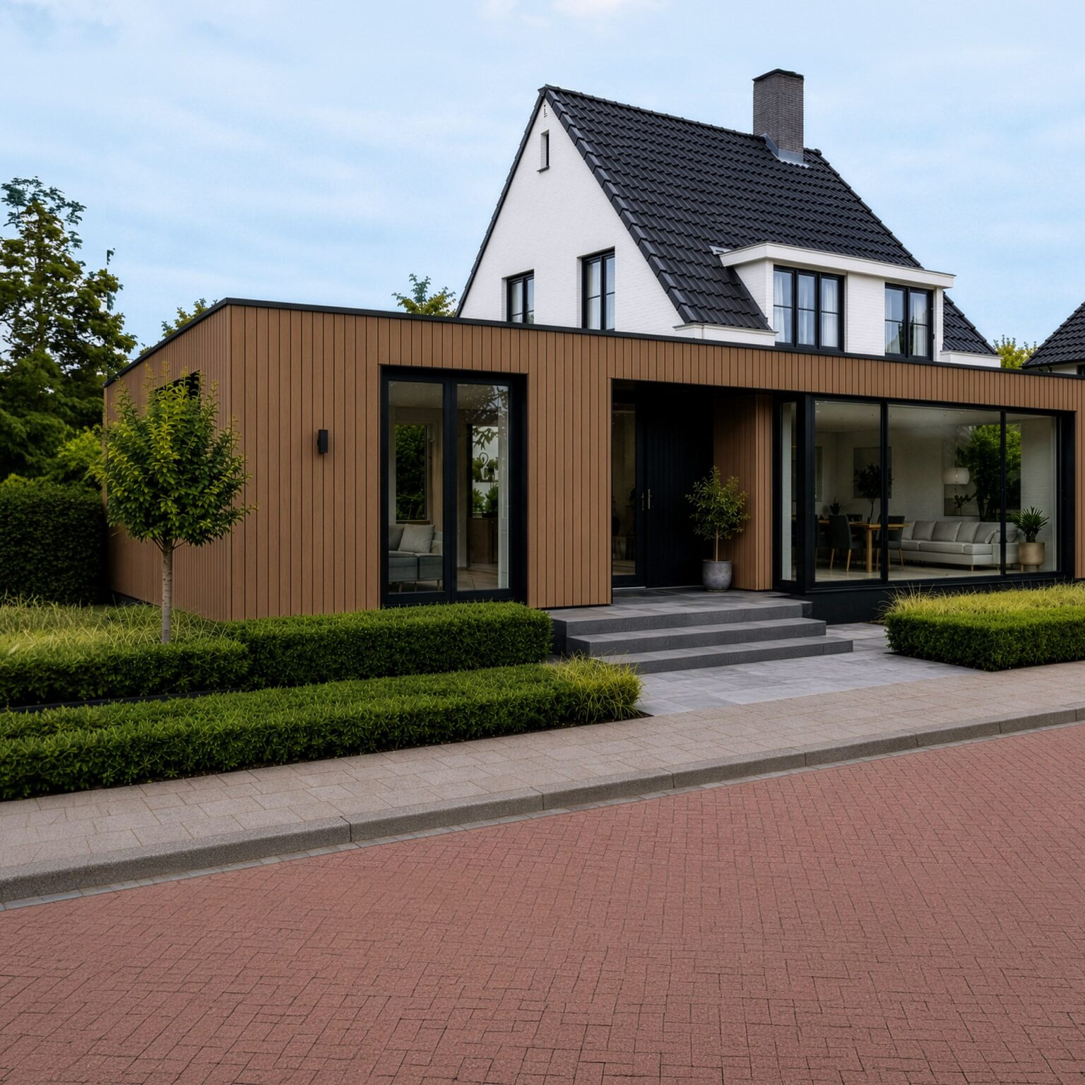 Moderne woning met composiet gevelbekleding