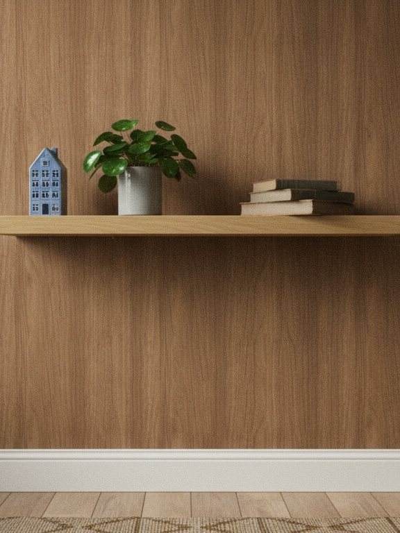 Wand met Highland Oak decor panelen