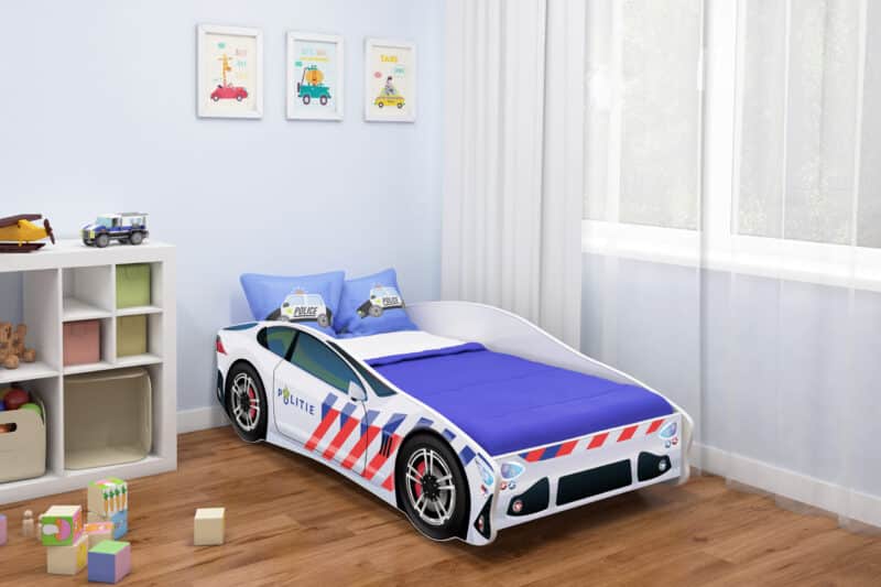 Kinderbed Politieauto NL incl. matras 160x80cm inclusief bedding