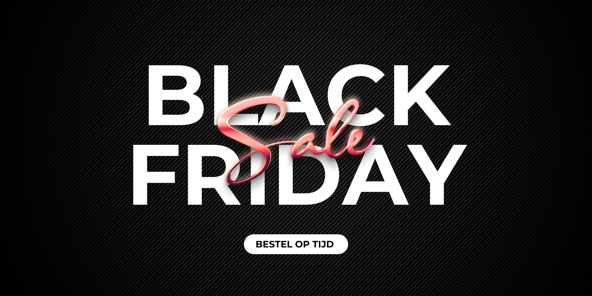 Black and White Simple Black Friday Sale Banner Landscape
