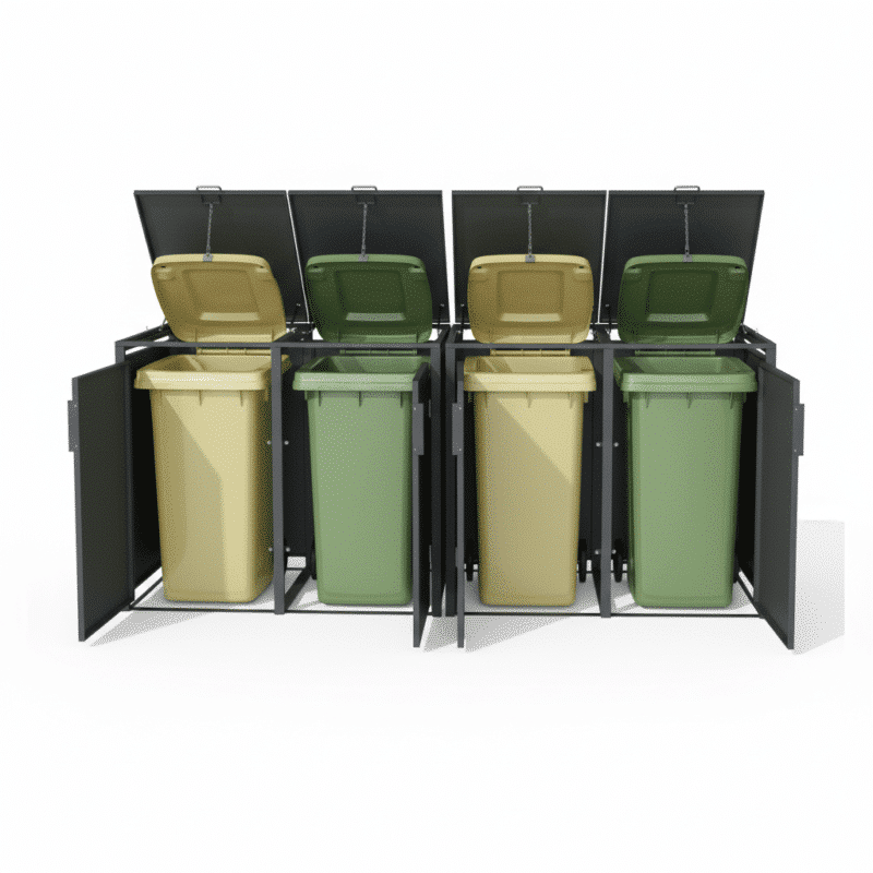 Alternative view of 4 vakken (2x2)| Premium Kliko ombouw voor 240L | Container ombouw | Afvalboxen | Antraciet