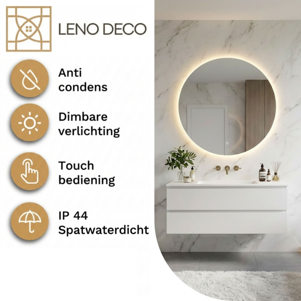 Badkamerspiegel | Rond | Frameloos - Afbeelding 2