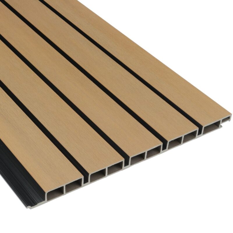 Premium Gevelbekleding - Composiet | Brede latten | Eiken + Zwart | 2900 x 400mm - Afbeelding 3