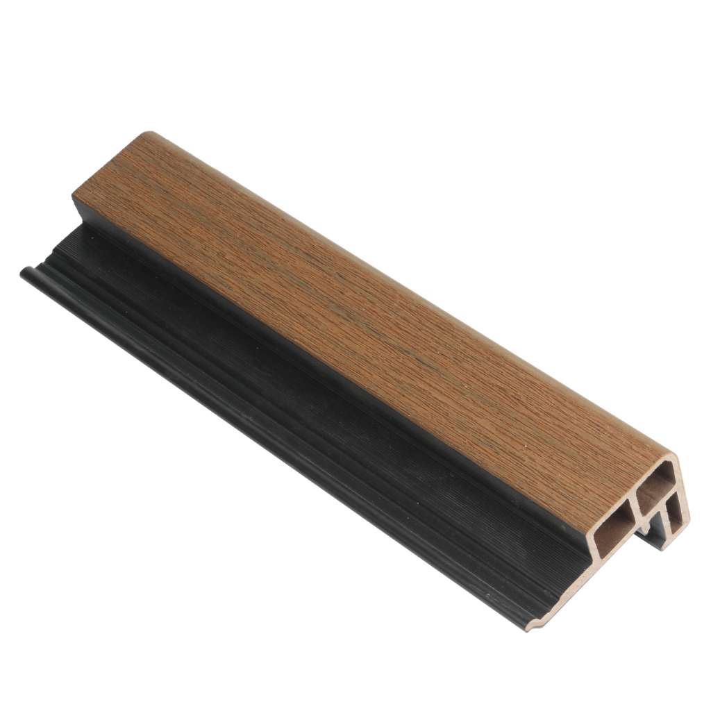 Premium Hoekprofiel Brede Latten Gevelbekleding Teak + Zwart