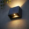 Buitenverlichting | LED wandlamp met solar | 1,5w | 2700k | zwart