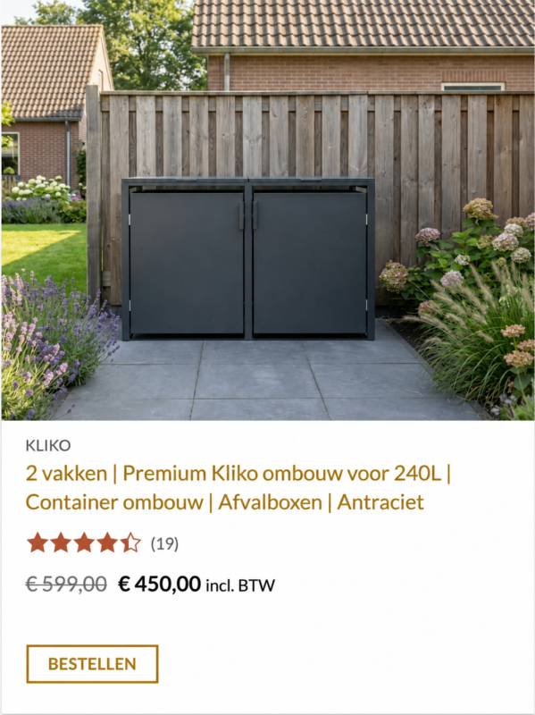Kliko ombouw 2 vaks antraciet