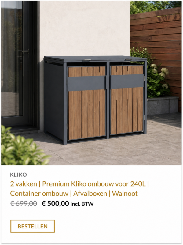 Kliko ombouw 2 vaks walnoot