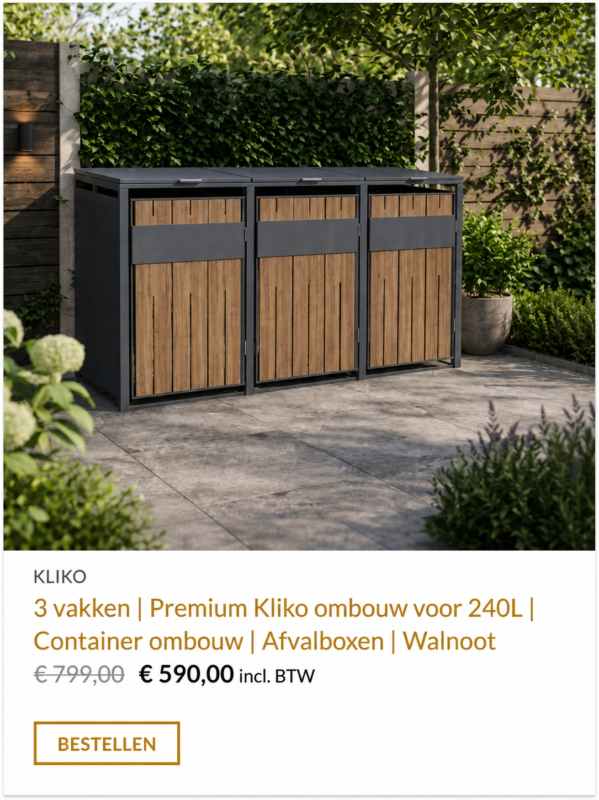 Kliko ombouw 3 vaks walnoot