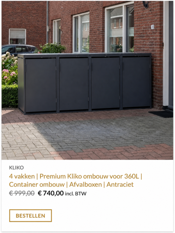 Kliko ombouw 4 vaks antraciet 240