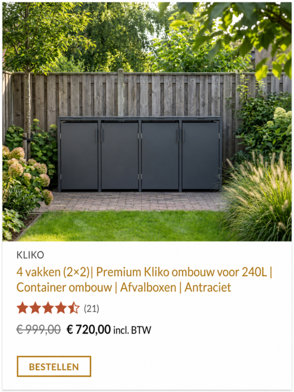 Kliko ombouw 4 vaks antraciet