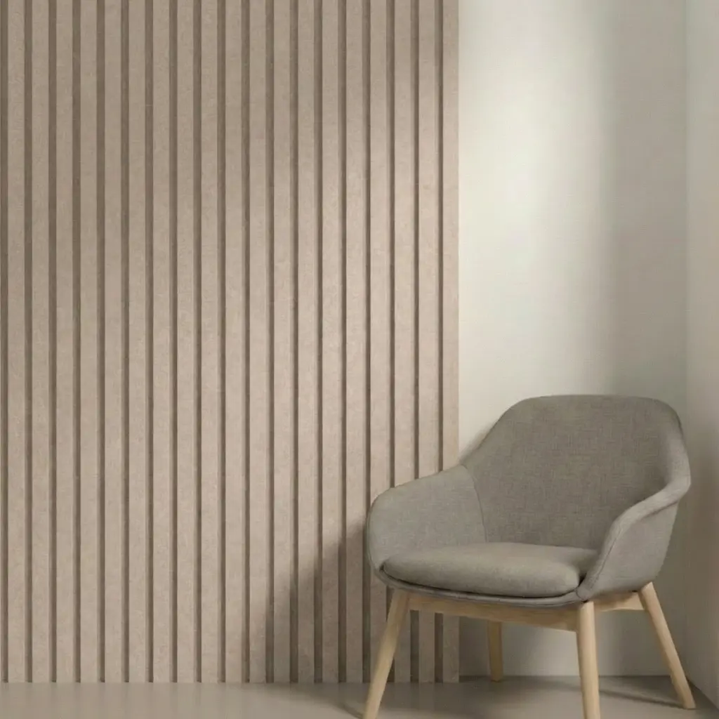 Akoestisch paneel | Vilt op vilt Creme - 260 x 60cm