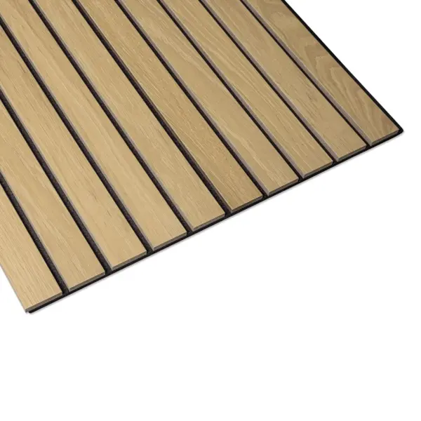 Akoestisch wandpaneel | brede latten (50mm) Klassiek Eiken - 260x60cm