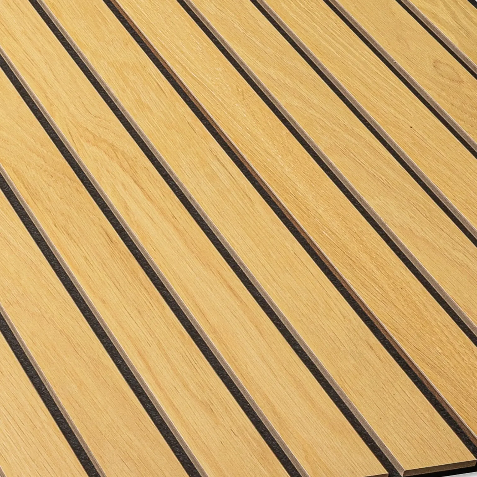 Akoestisch wandpaneel | brede latten (50mm) Klassiek Eiken - 260x60cm