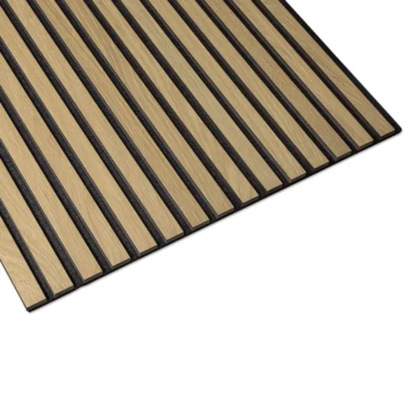 Akoestisch paneel | Klassiek eiken - zwart MDF - 260 x 60cm