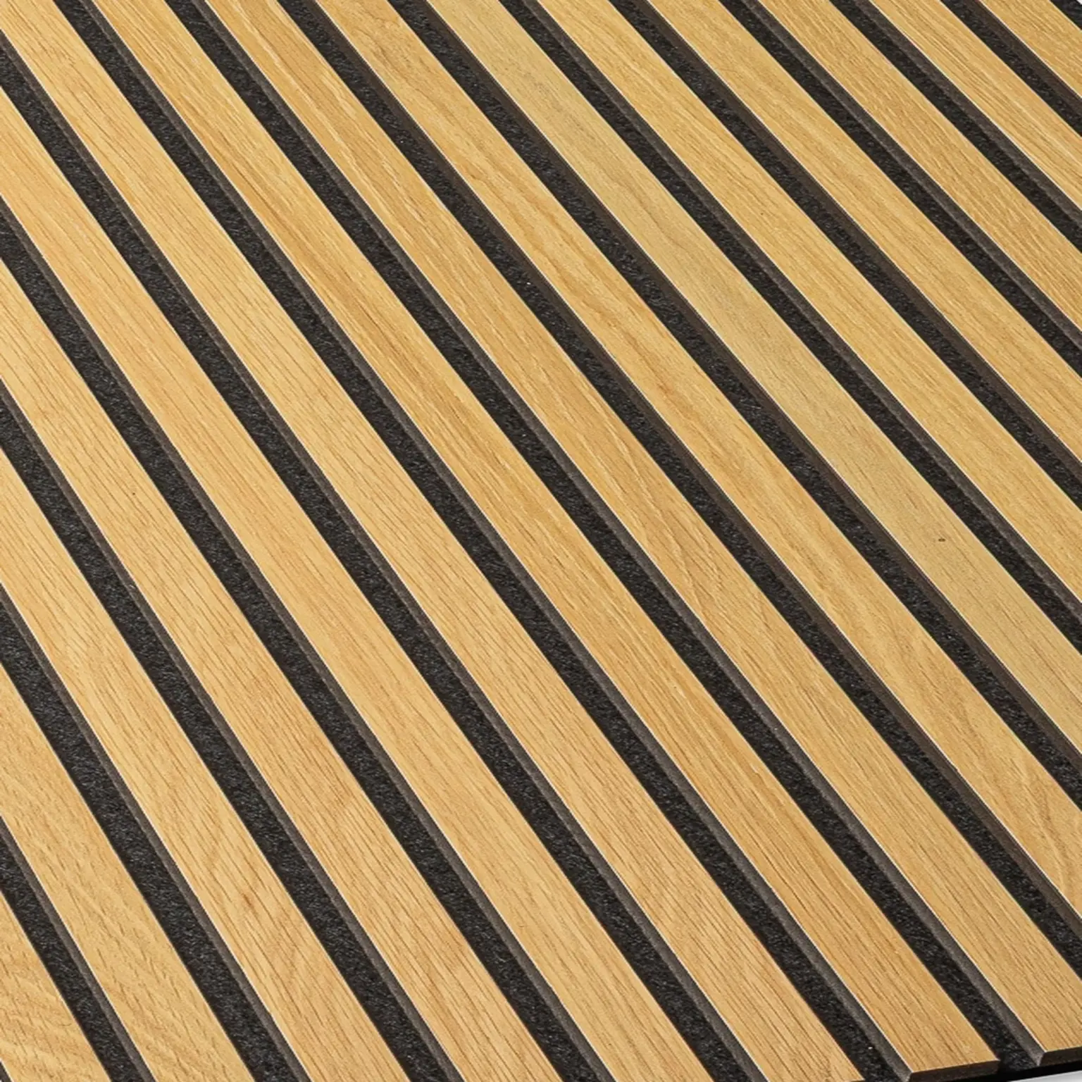 Akoestisch paneel | Klassiek eiken - zwart MDF - 260 x 60cm