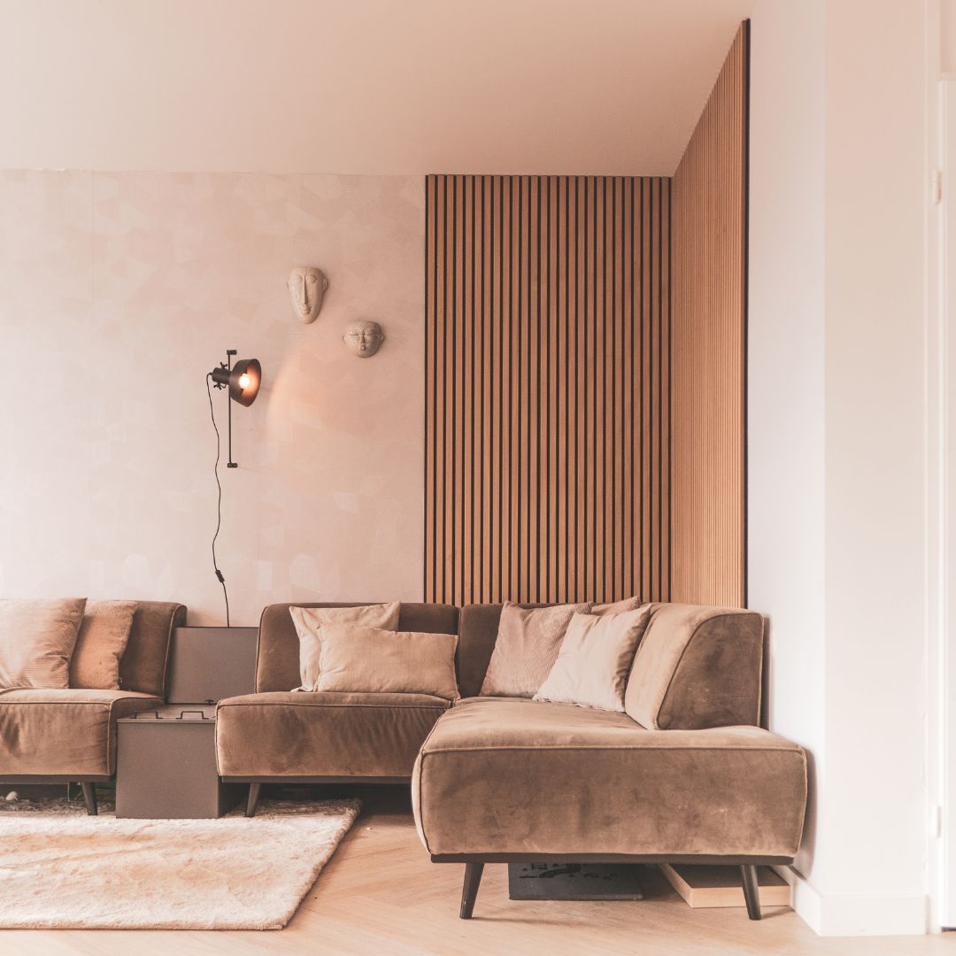 3 meter Akoestisch paneel | Klassiek eiken - bruin MDF | 300 x 60cm