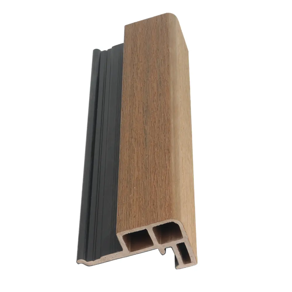 Premium Hoekprofiel Brede Latten Gevelbekleding Teak + Zwart